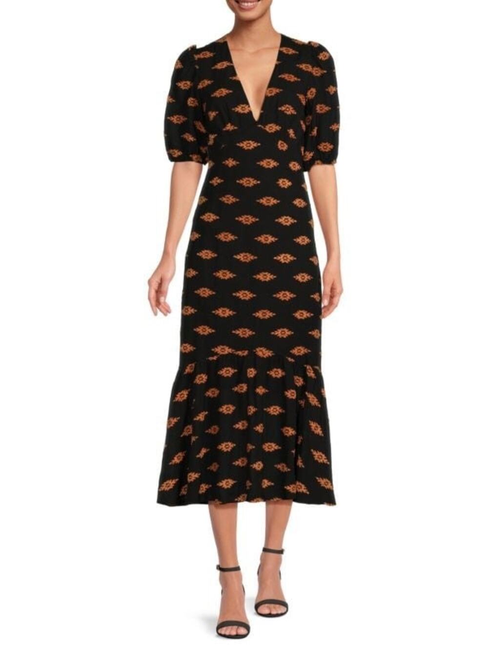NWT Rhode Ester Ikat Midi A-Line Dress Size 4